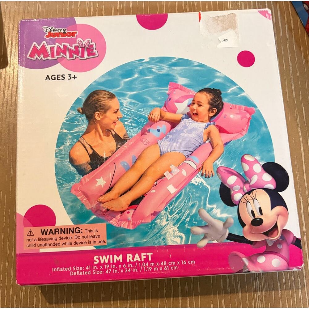 Bestway Disney Junior Toddler Inflatable Swim Raft Minnie Mouse Beach Pool - New